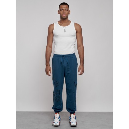 Joggers male, size 52, blue color-15
