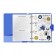 A notebook on rings A5 120 sheets in the Lorex "Neon. Blue" cage, with a change of block, a plastic cover, with stickers