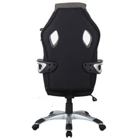 Playing armchair Brabix "Techno GM-002", fabric, black/gray, white inserts-4