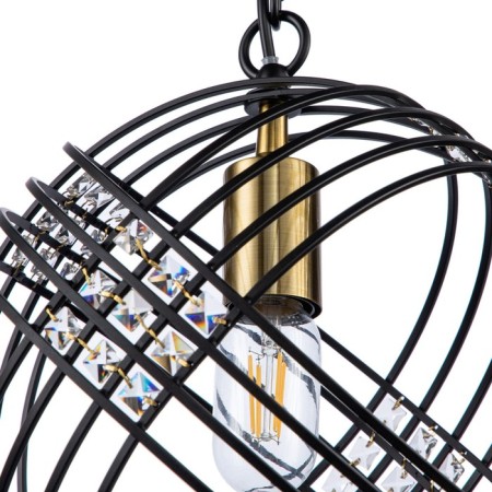 Suspended indigo lamp, 10001/1p Black. 1x60W, E27, 280x280x305/1832 mm-2