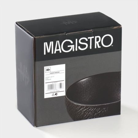Набор салатников фарфоровых Magistro Lofty, 2 предмета: 300 мл, d=12 см, цвет черный-6