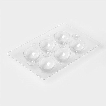 Form for chocolate and sweets plastic "spheres", 6 cm, color transparent color-3
