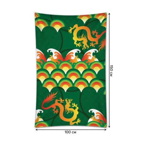 Decorative panel with photo printing "Fire Dragons", vertical, size 100x150 cm-1