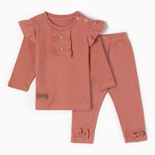 Kit for girls (longshilly/trousers), powder color, height 74 cm