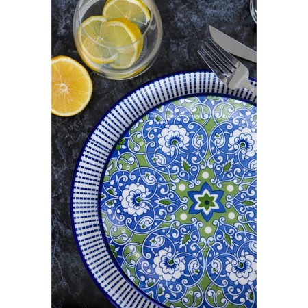 Poramic plate "Fleet", d = 21.7 cm, blue color-9