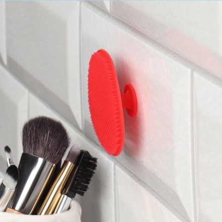Washing brush, silicone, on suction cup, d = 5.5 cm, color mix-9