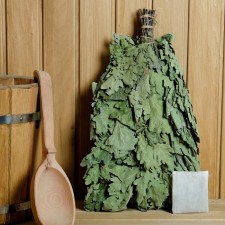 A broom for a bath oak with thyme, in individual packaging