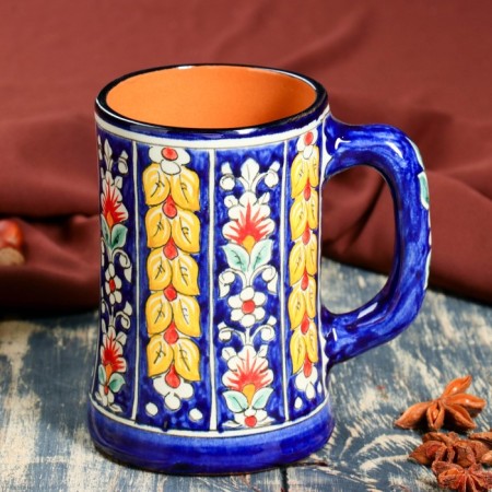 Mug Rishtan ceramics "Flowers", 500 ml, blue-1