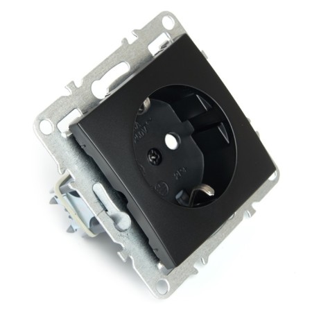 1-seater s/s outlet with a protective curtain, Stekker series Erna, PST16-9110-03, Che 1022448-1