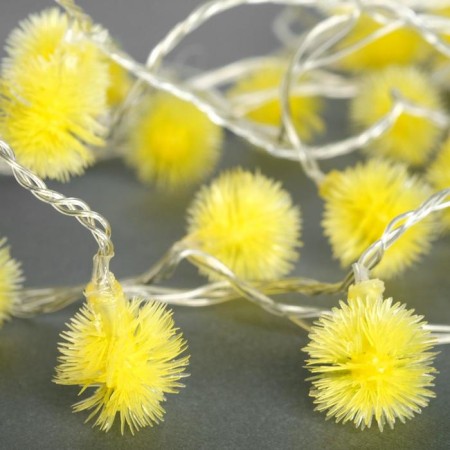 Garland “thread” 5 m with nozzles “Yezhiki Yellow”, IP20, transparent thread, 30 LED, yellow glow, 8 modes, 220 V-1