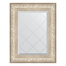 Mirror with engraving in the baguette frame, vignette silver 109 mm, 60x78 cm