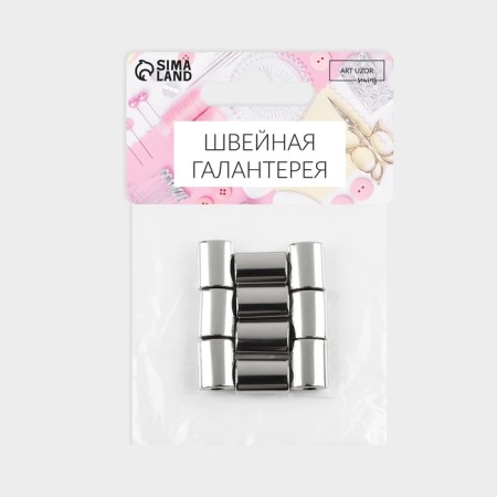 Tip for a cord, d = 4 mm, 13 × 9 × 6 mm, 10 pcs, silver color-3