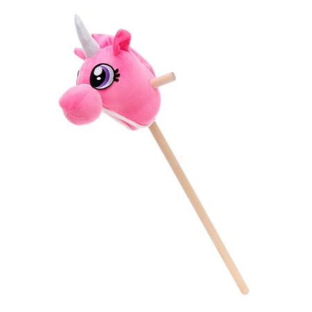 Soft toy "Unicorn-Sckun", on a stick, pink color