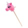 Soft toy "Unicorn-Sckun", on a stick, pink color