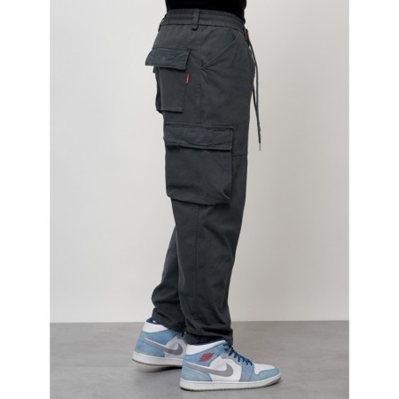 Cargo jeans men, size 44, dark gray color-11
