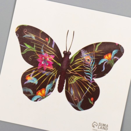 Tattoo on the body color "Black butterfly" 6x6 cm-5