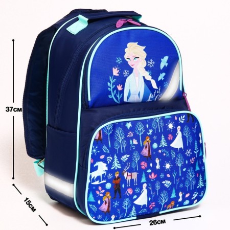 School backpack with an ergonomic back, 37x26x15 cm, cold heart