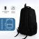 Youth backpack from textiles on lightning, 4 pockets, black/blue color