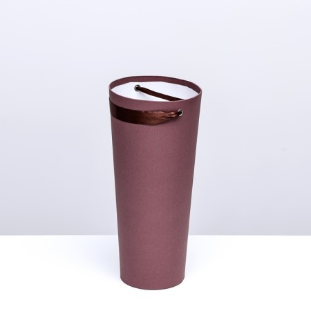 Carrying cone to flowers, chocolate 10 x 14 x 30 cm-1