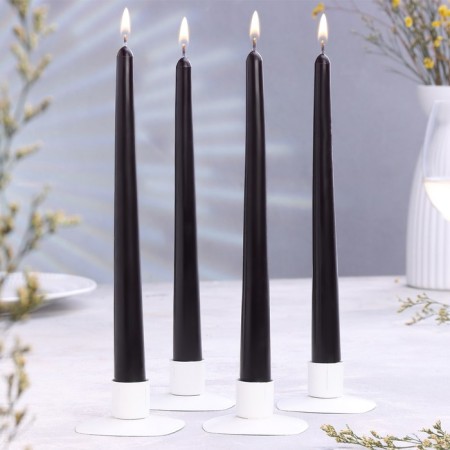 A set of antique candles, 2.3x 24.5 cm, 5 hours, 55 g, 4 pieces, black-1