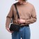 Male bag over the shoulder, artificial leather, black color