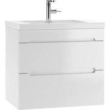 Domino Tumba Maestro under the Mario 60 sink, white gloss, suspended, with 2 upper boxes