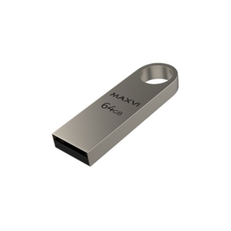 Flash drive maxvi mk, 64 GB, USB2.0, th he is up to 25 MB/s, PLO up to 15 Mb/s, silver