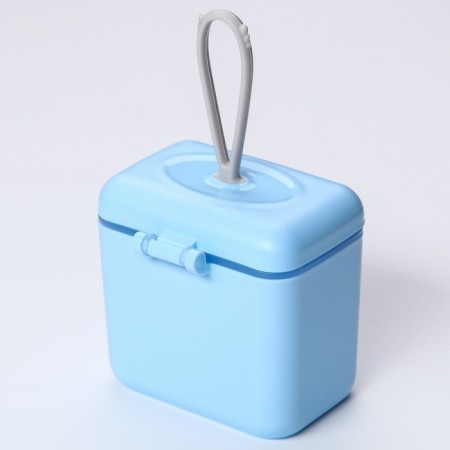 Container for storing baby food 150 ml., With a spoon, blue color-6