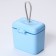 Container for storing baby food 150 ml., With a spoon, blue color