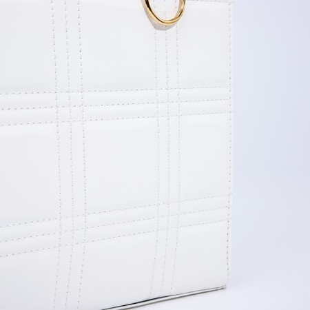Bag Female Tout with zipper, white color-3