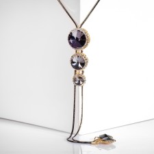 Oklahoma pendant Knot, Gray color in gold, 85.5 cm