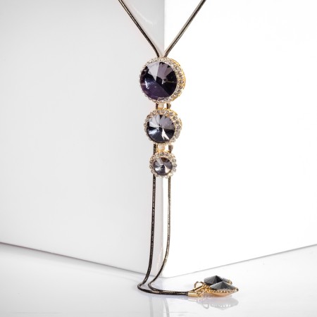 Oklahoma pendant Knot, Gray color in gold, 85.5 cm