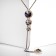 Oklahoma pendant Knot, Gray color in gold, 85.5 cm