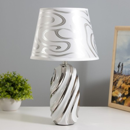 Dominica table lamp E14 40W white silver 22.5x22.5x40cm Risalux