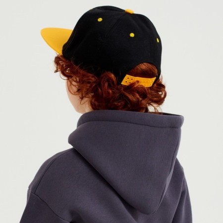 Basebolka with a direct visor for the boy Minaku, size 56, black/yellow color-4