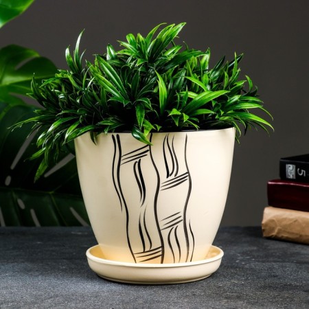 Flower pot "sophistication" beige, 2.4 liters