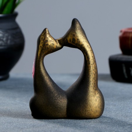 Figure "Cats lovers with bows" Black 5x9x12cm-2