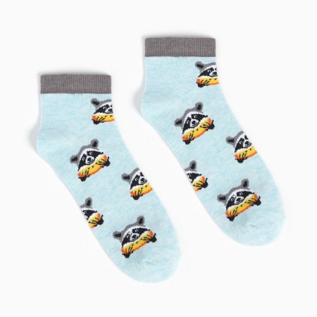 Women's socks "Raccoon with watermelon", blue color, size 35-37-1