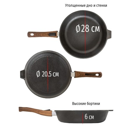 Cast iron pan Olivetti Villagio IFP128D, D = 28 cm-2