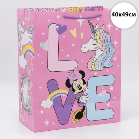 Gift package "Love" 40x49x19 cm, packaging, Minnie Mouse and unicorn-1