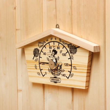 The thermometer for the bath "hut", wooden, 23 x 12.5 cm, benpan-2