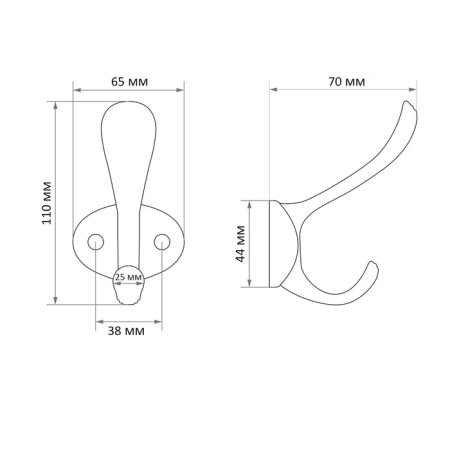 Furniture hook Cappio Arturo, two -rod, black-7