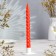 A set of candles of twisted, 4 pcs, 2.2x25 cm, lacquered red