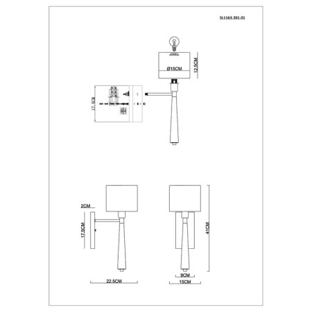 Wall lamp ST LUCE. SL1163.201.01. Vellino. 1x40 watts, E14, 15x41 cm, matte gold color-6