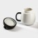 Ceramic mug with a Panda plastic lid, 400 ml, white and black color