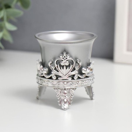 Climber Plastic, glass "Lotus flower" silver 6.5x6x6 cm-1