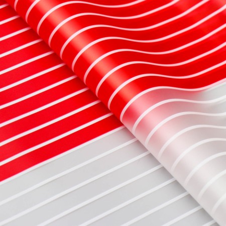 Flower film and gifts "Stripes", red, 60 x 60 cm