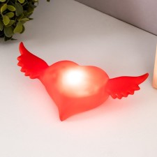 Night -hearted heart with wings LED red 7x14.3x3.8 cm Risalux