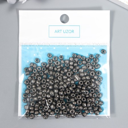Round beads 6/0 "Dark Silver" 20 g-2