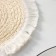 Serving napkin on the table of the shame "fringe", d = 25 cm, beige color